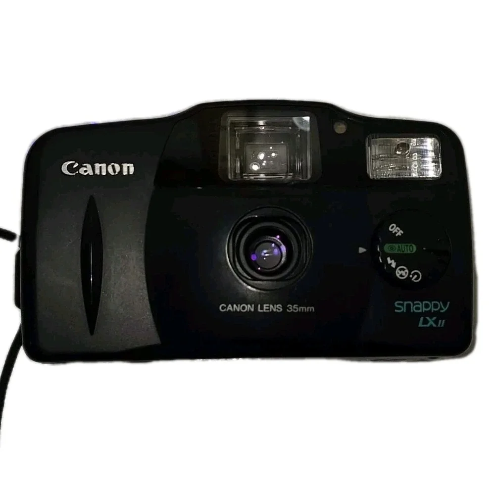 📸 Canon Snappy LX II 35mm Film Camera Black‎ Point & Shoot 📸Untested